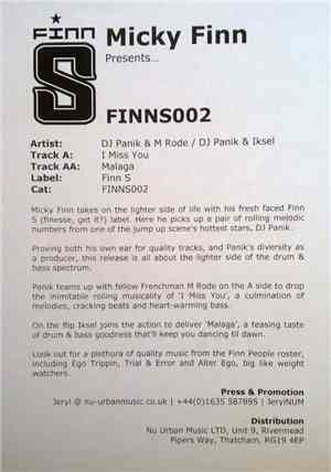 DJ Panik  - I Miss You / Malaga