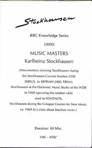 Stockhausen - BBC Knowledge Series  MUSIC MASTERS – Karlheinz Stockhausen
