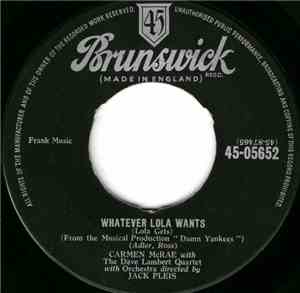 Carmen McRae with The Dave Lambert Quartet - Whatever Lola Wants (Lola Gets ...