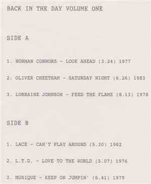 Various - Back In The Day Volume One